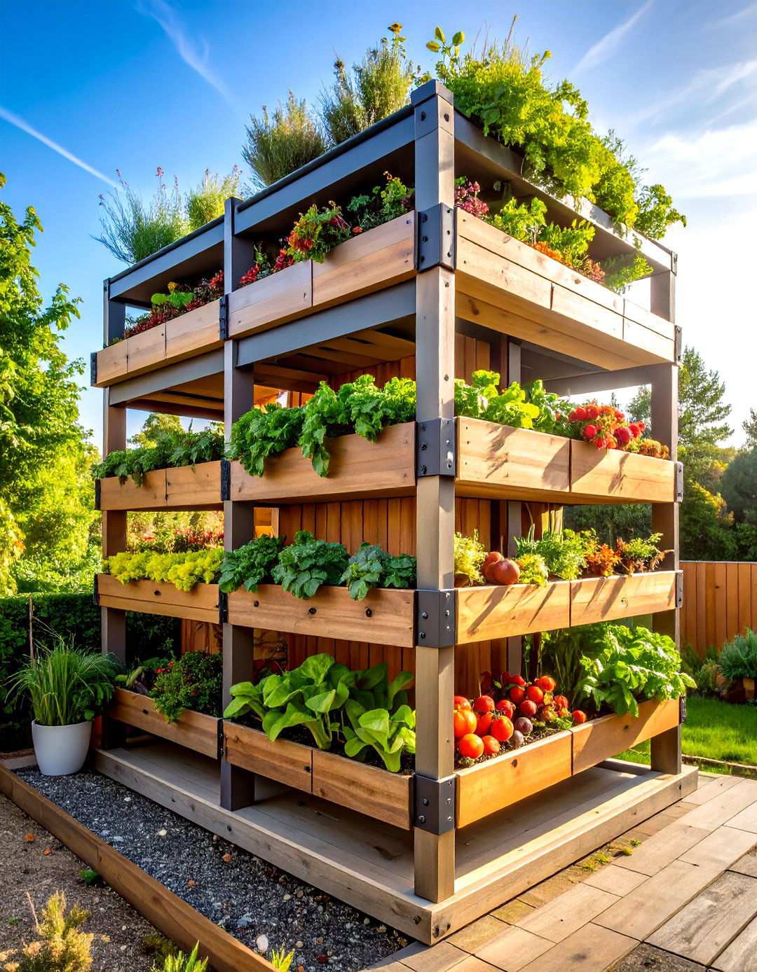 Root Vegetable Tower Garden - 24 Vertical Pallet Garden Ideas