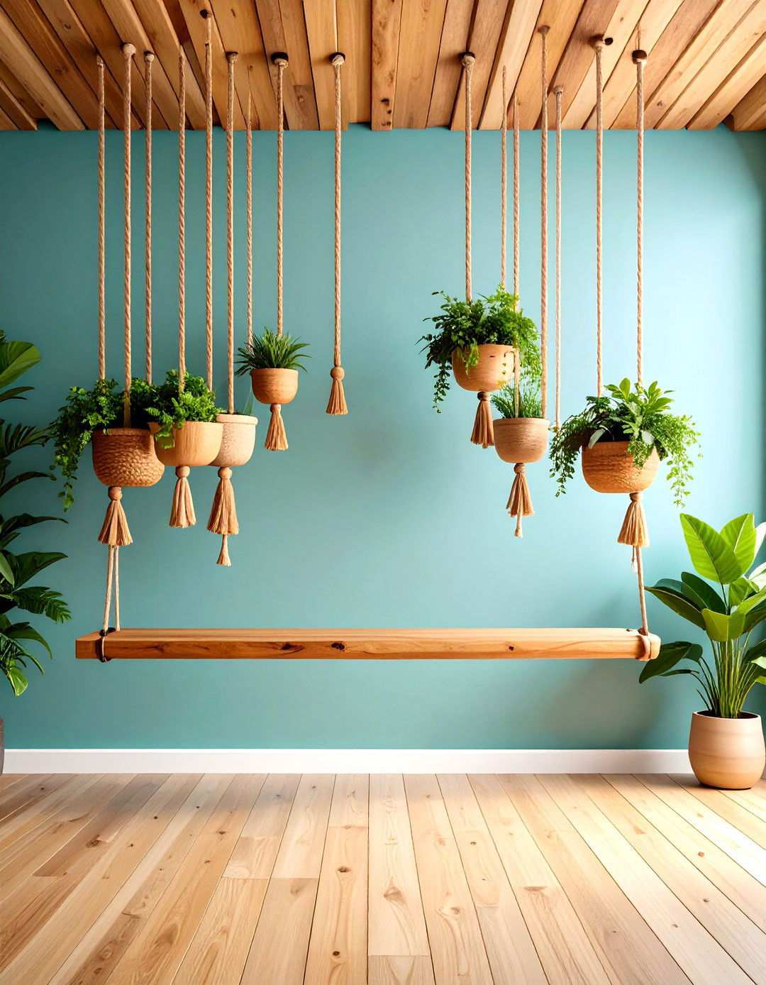 Rope and Wood Hanging Systems - 24 Room Divider Ideas