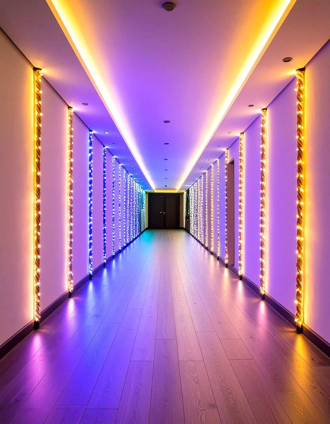 Rope Lighting Perimeter Design - 24 Narrow Hallway Lighting Ideas