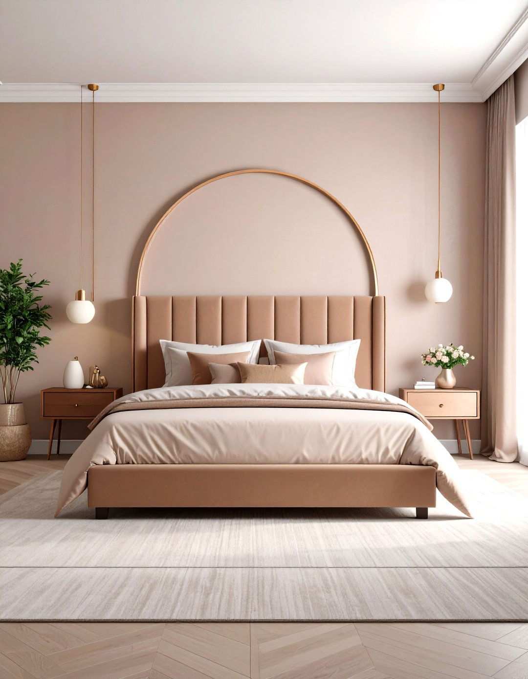 Rose Gold and Beige Neutral Bedroom - 24 Rose Gold Bedroom Ideas