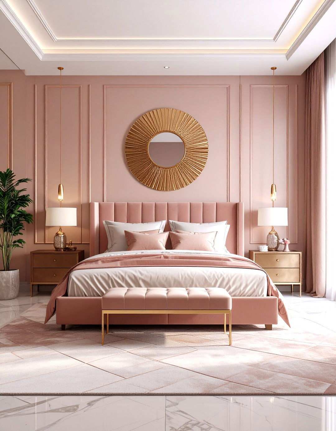 Rose Gold Art Deco Bedroom Style - 24 Rose Gold Bedroom Ideas