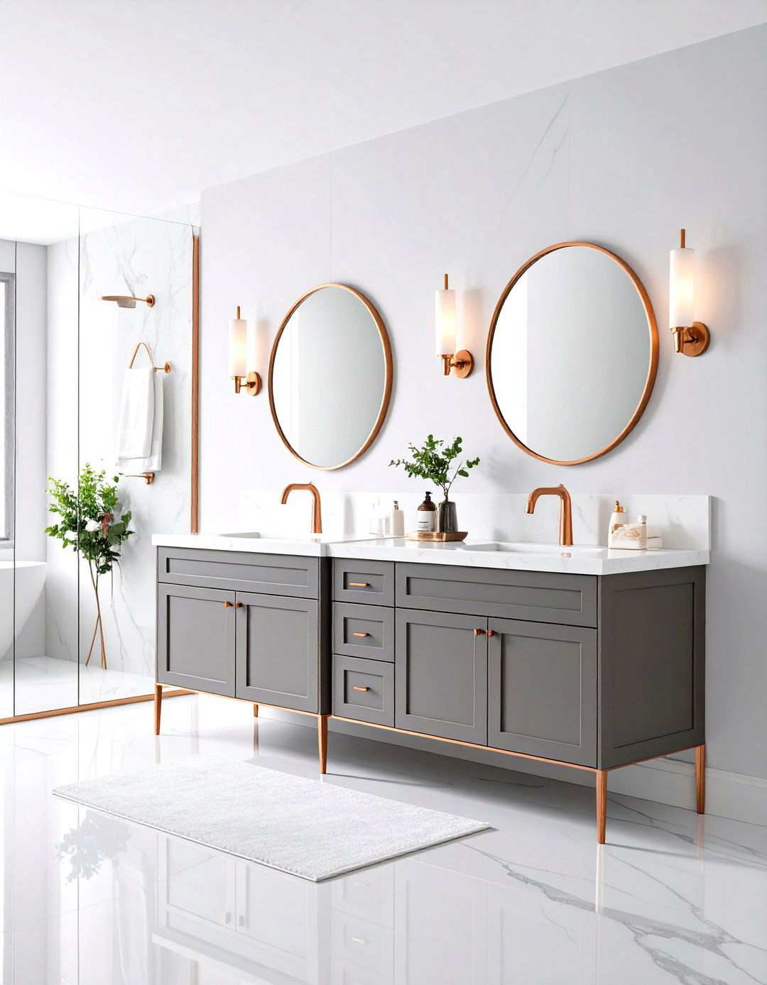 Rose Gold Glamour Oasis - 24 Romantic Bathroom Ideas