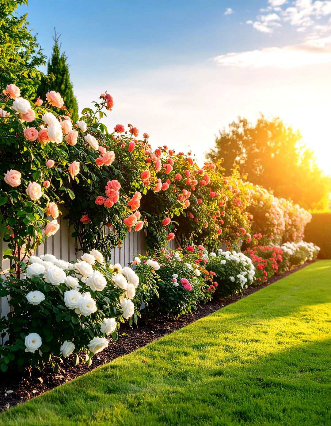 Rose Hedge and Boundary Design - 24 Rose Garden Ideas