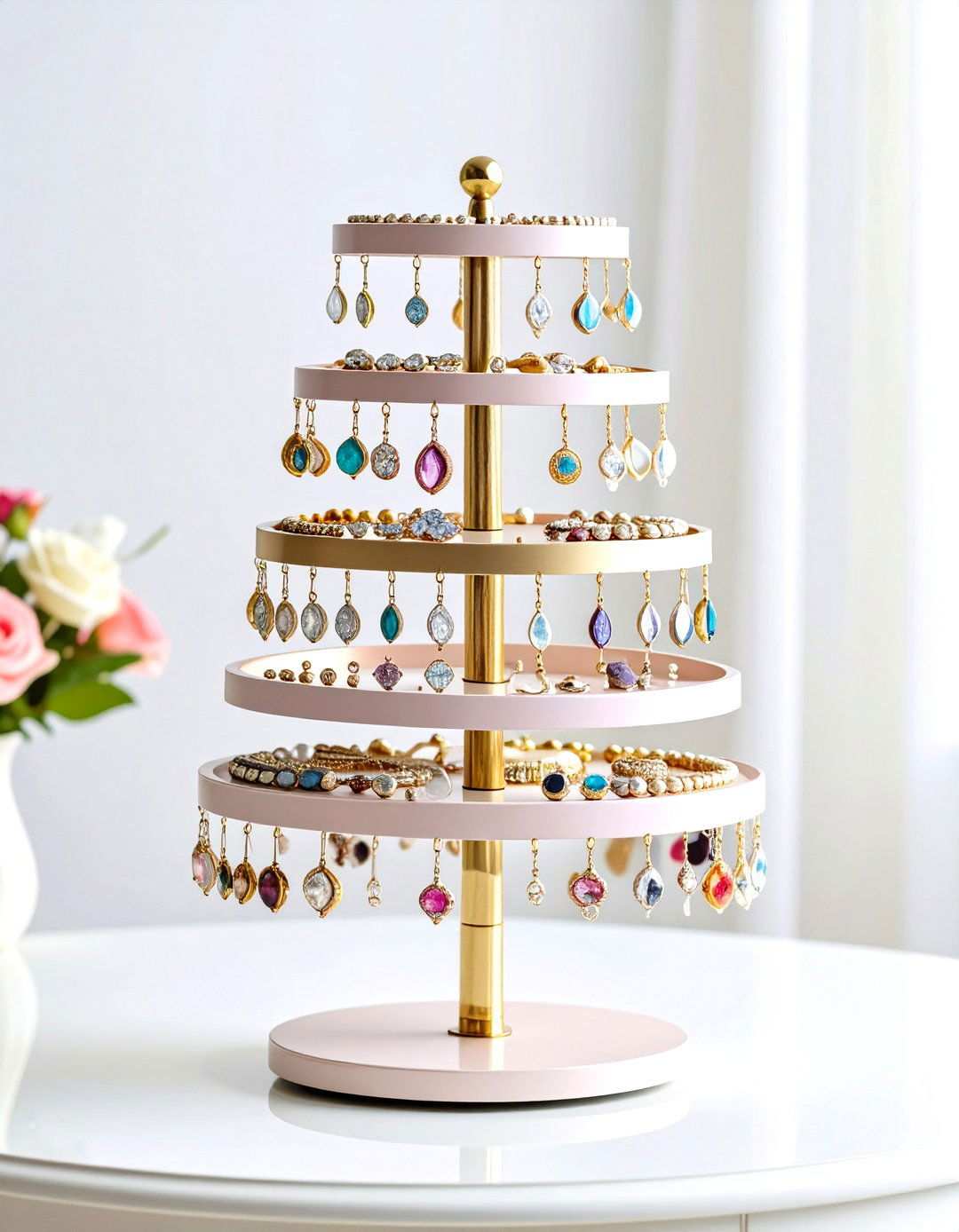 Rotating Jewelry Tower Organizers - 24 Jewelry Storage Ideas