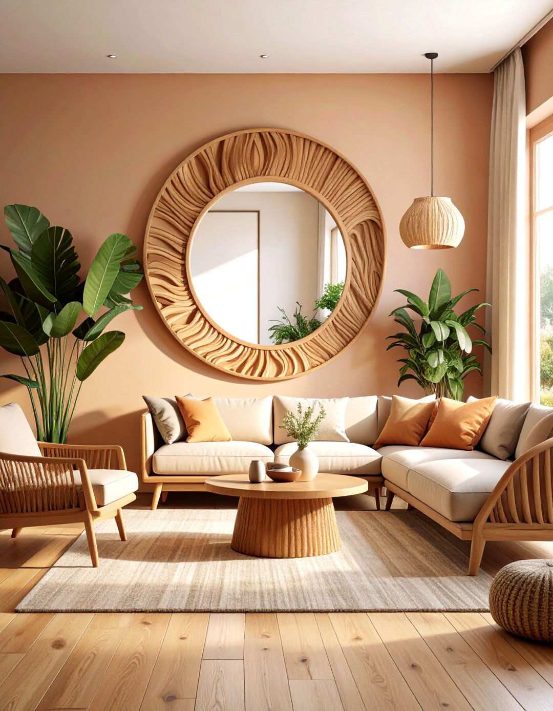 Round Organic Shape Mirrors - 24 Living Room Mirror Ideas