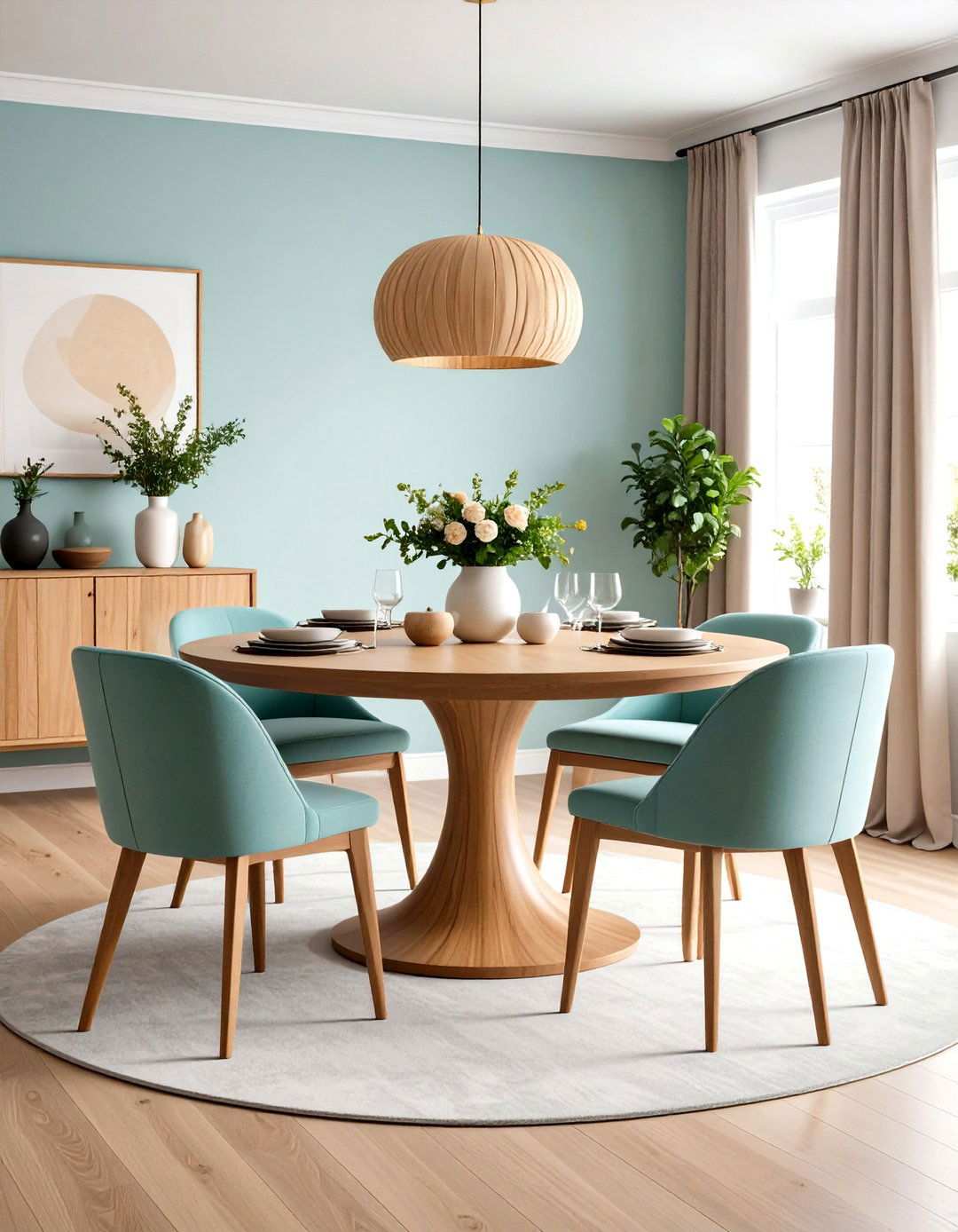 Round Pedestal Table Design - 24 Small Dining Room Ideas