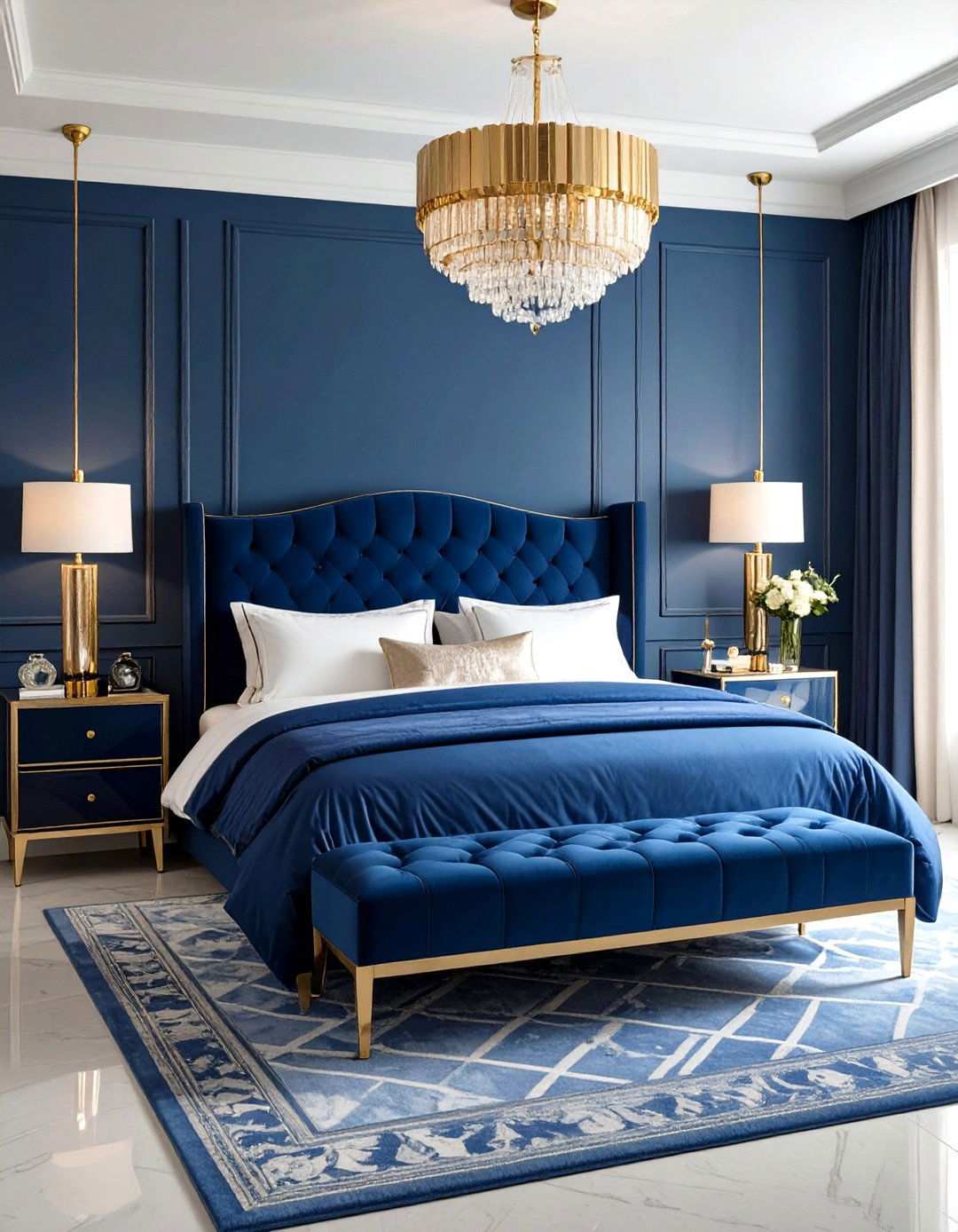 Royal Blue Art Deco Bedroom - 24 Royal Blue Bedroom Ideas