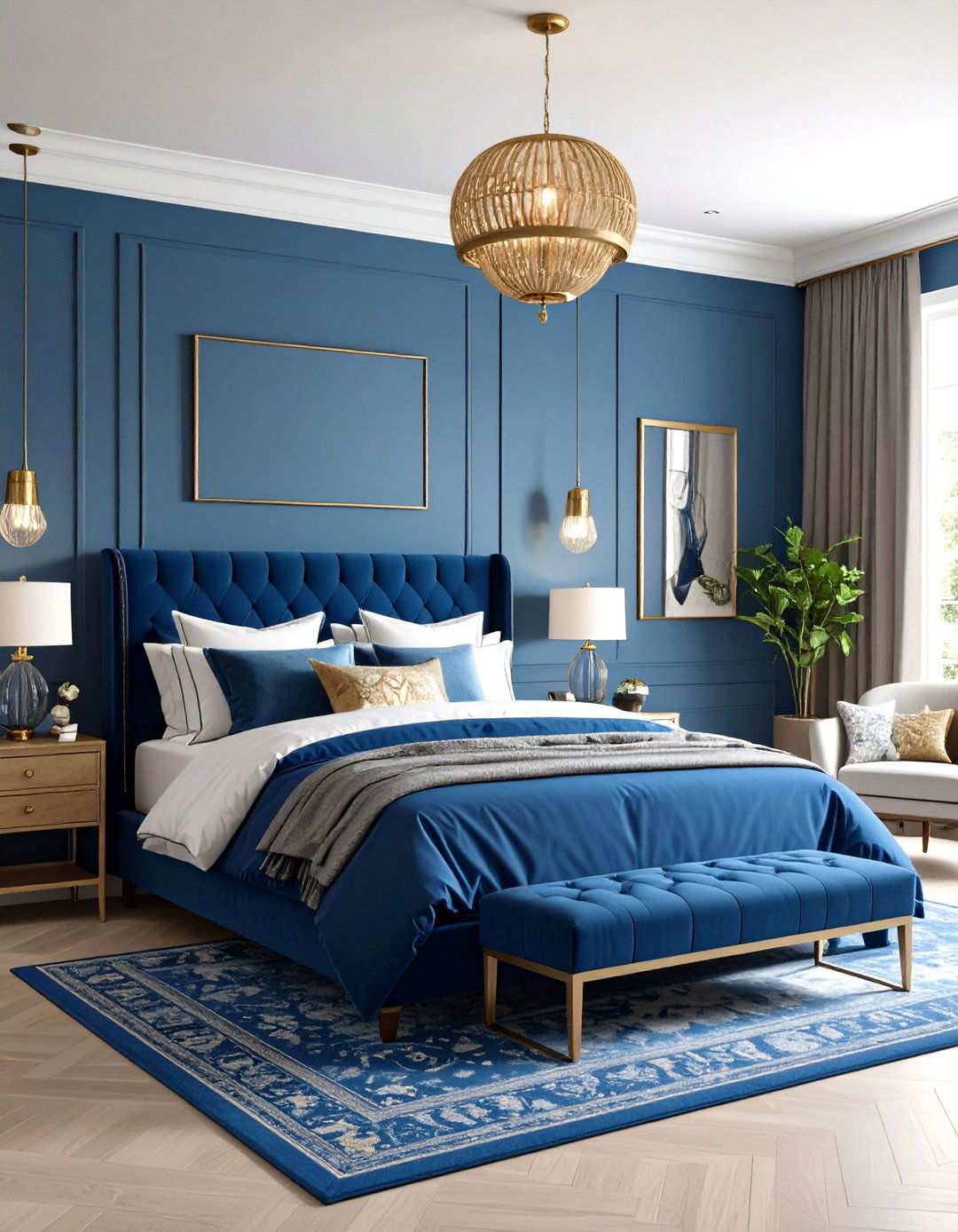 Royal Blue Eclectic Bedroom - 24 Royal Blue Bedroom Ideas