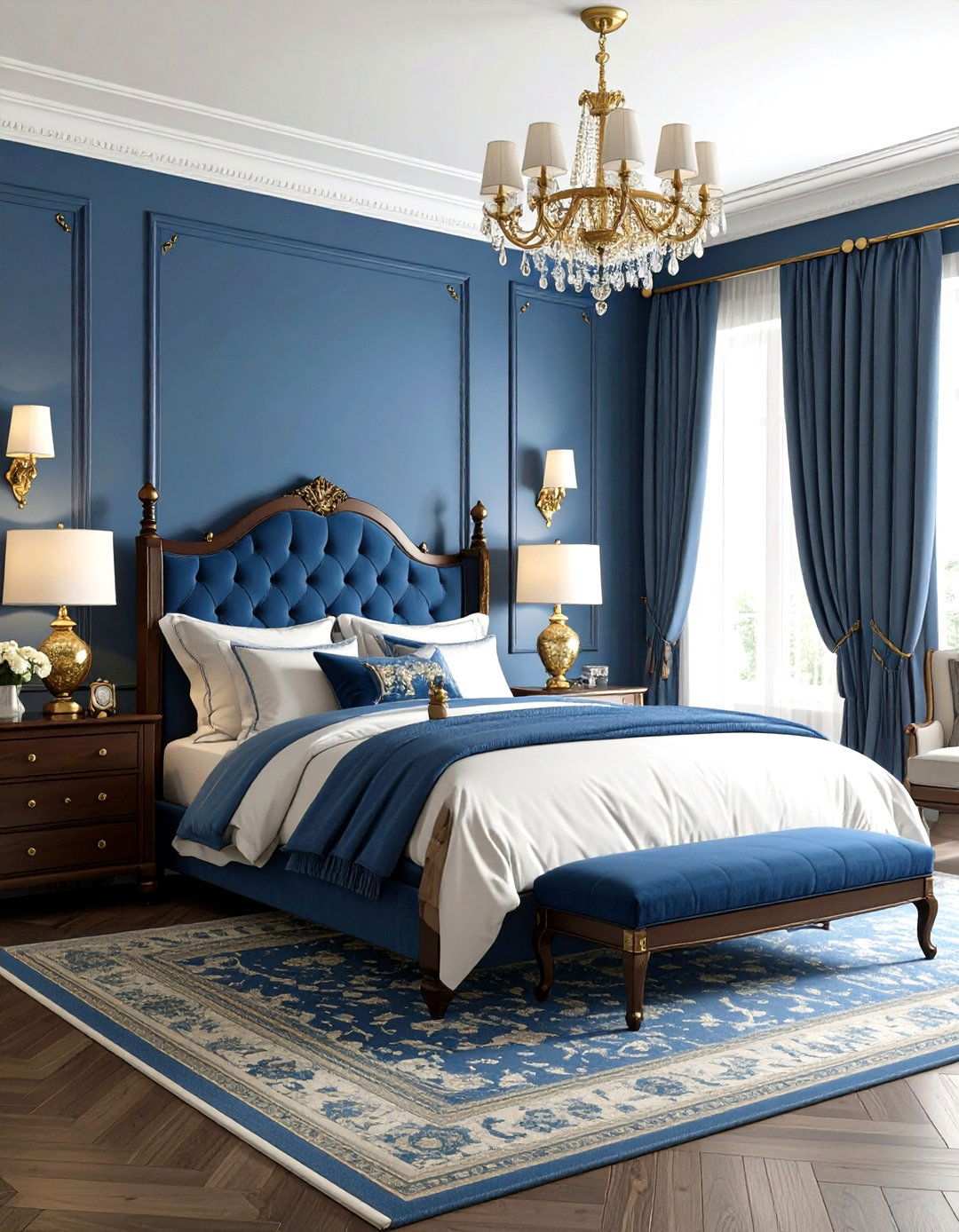 Royal Blue Traditional Bedroom - 24 Royal Blue Bedroom Ideas
