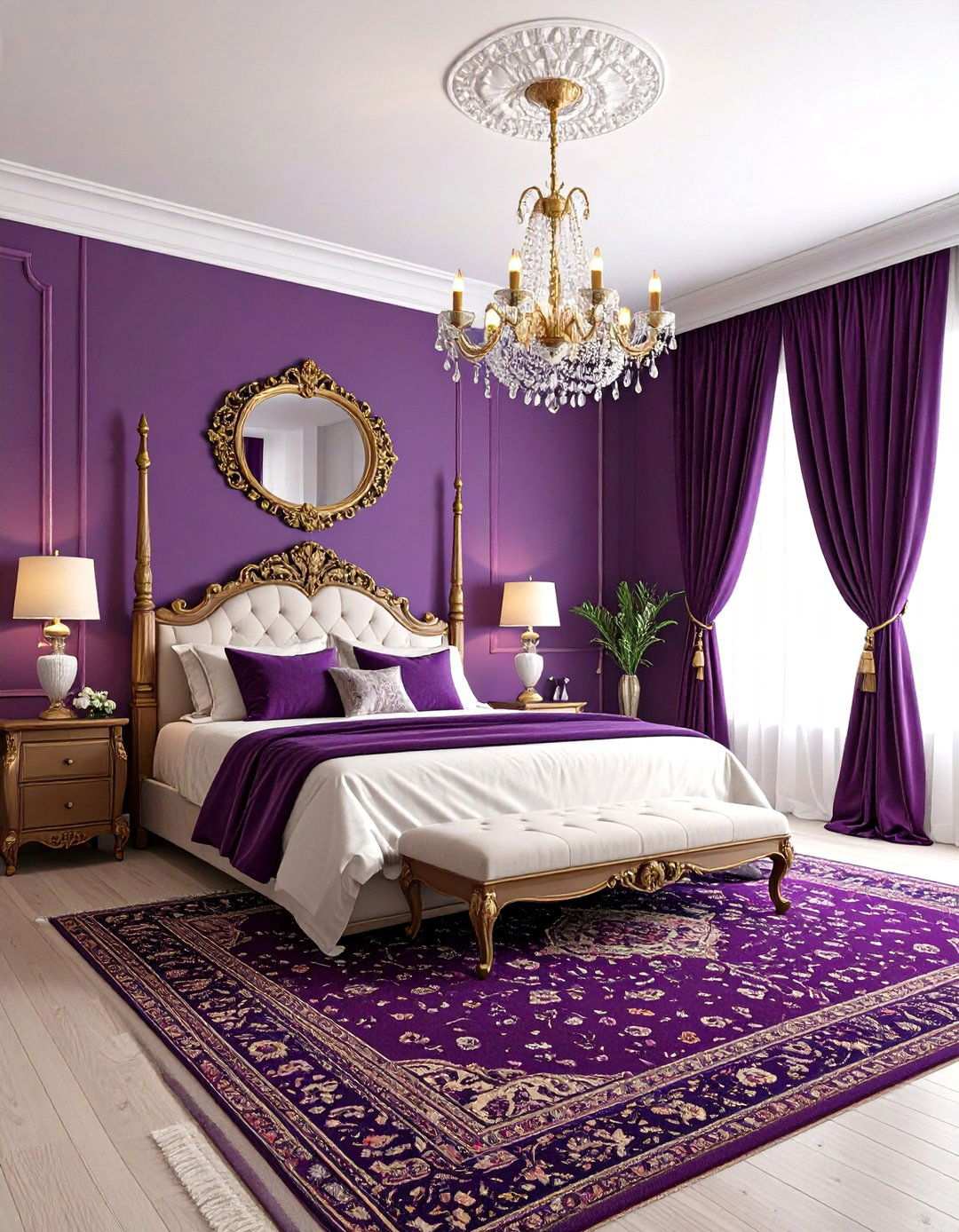 Royal Purple Traditional Bedroom - 24 Purple Bedroom Ideas