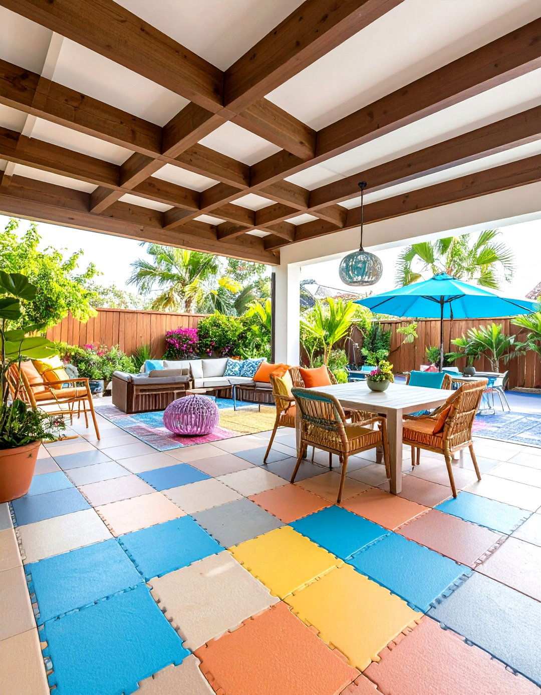 Rubber Tile Pergola Flooring - 24 Pergola Flooring Ideas