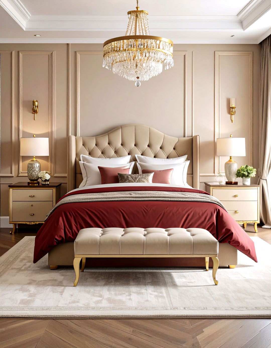 Rust and Cream Elegant Bedroom - 24 Rust Bedroom Ideas