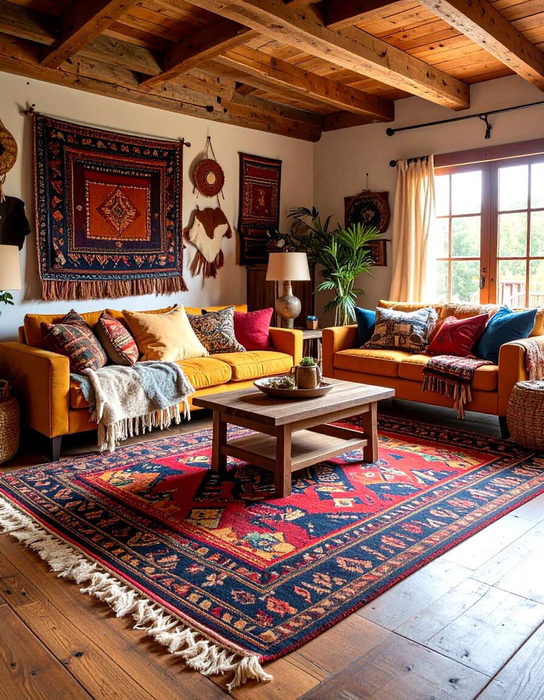 Rustic Area Rug Selections - 24 Rustic Living Room Ideas