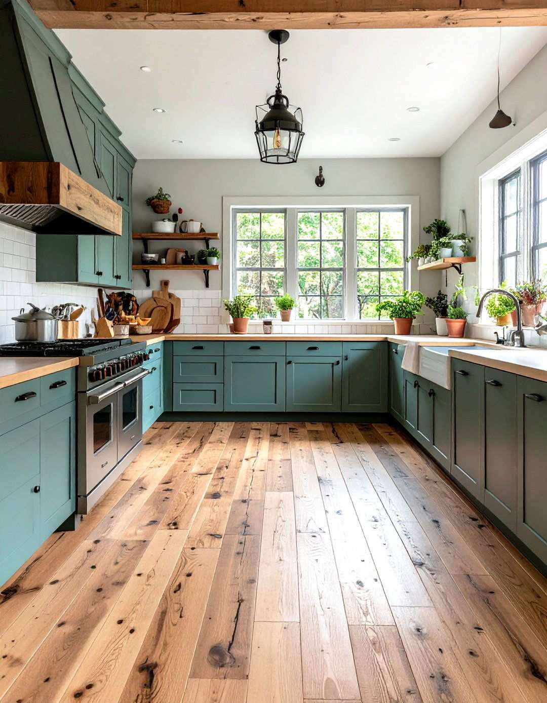 Rustic Barn Wood Linoleum Kitchen Floors - 24 Linoleum Kitchen Flooring Ideas