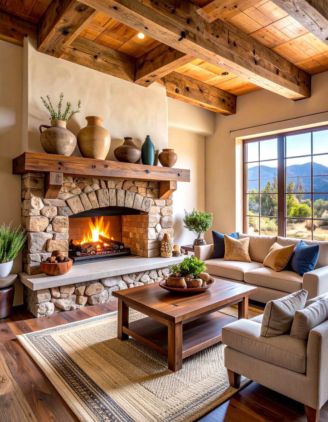 Rustic Beam Mantels - 24 Southwest Interior Design Ideas