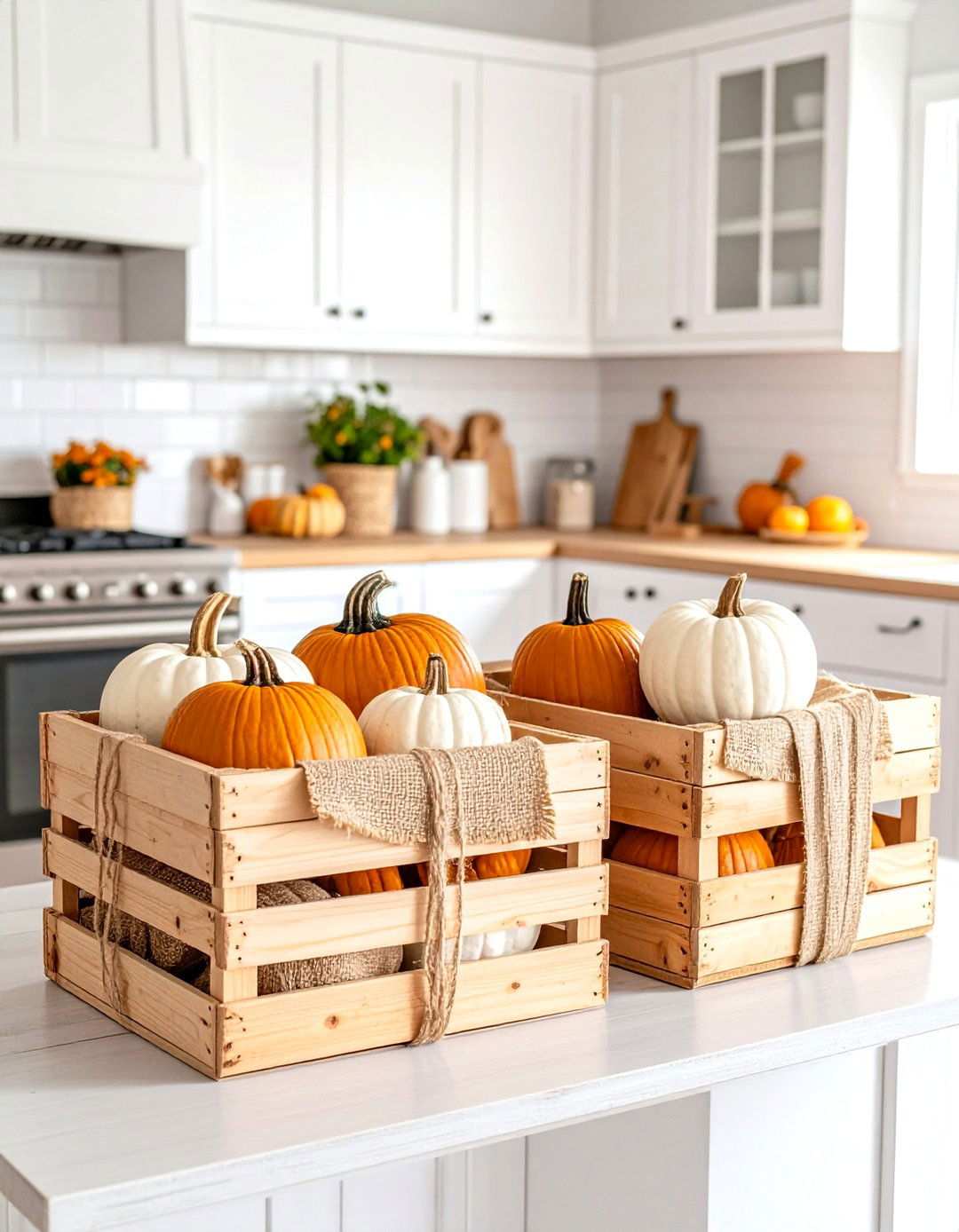 Rustic Burlap Wrapped Pumpkins - 24 Pumpkin Decor Ideas