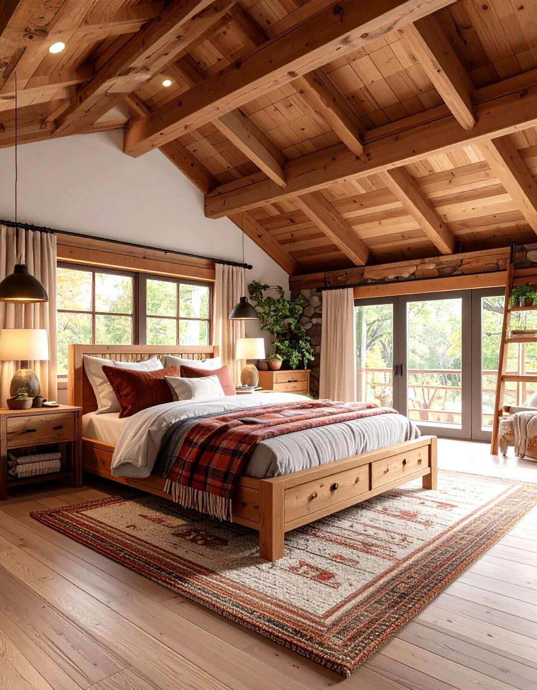 Rustic Cabin Bedroom Retreat - 24 Low Sloped Ceiling Bedroom Ideas