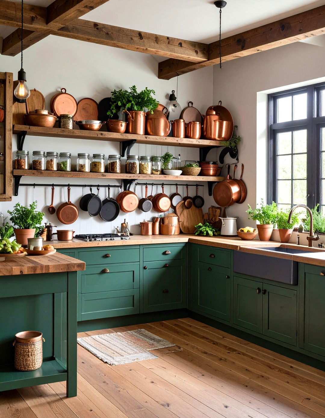 Rustic Cabin Kitchen with Reclaimed Wood Shelves - 24 Small Kitchen Ideas on a Budget
