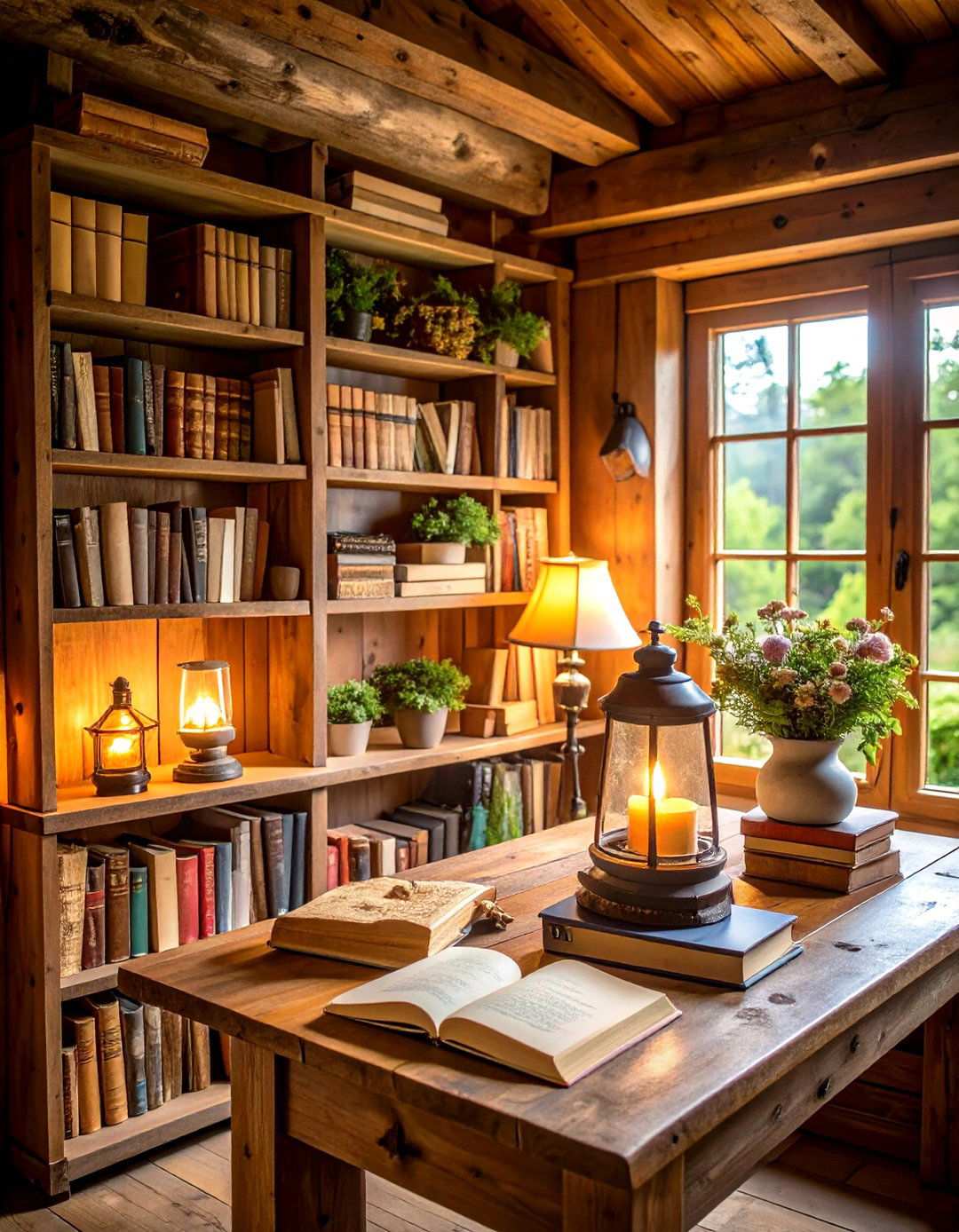 Rustic Cabin Reading Nook - 24 Shelf Decor Ideas