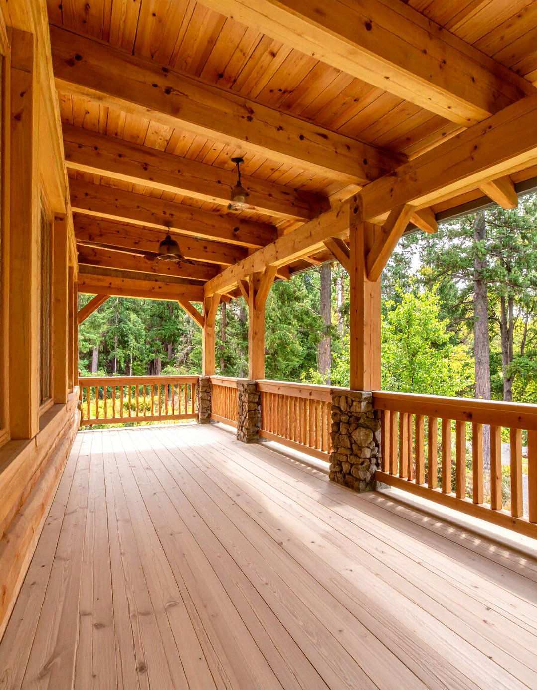 Rustic Cedar and Natural Materials - 24 Raised Ranch Front Porch Ideas