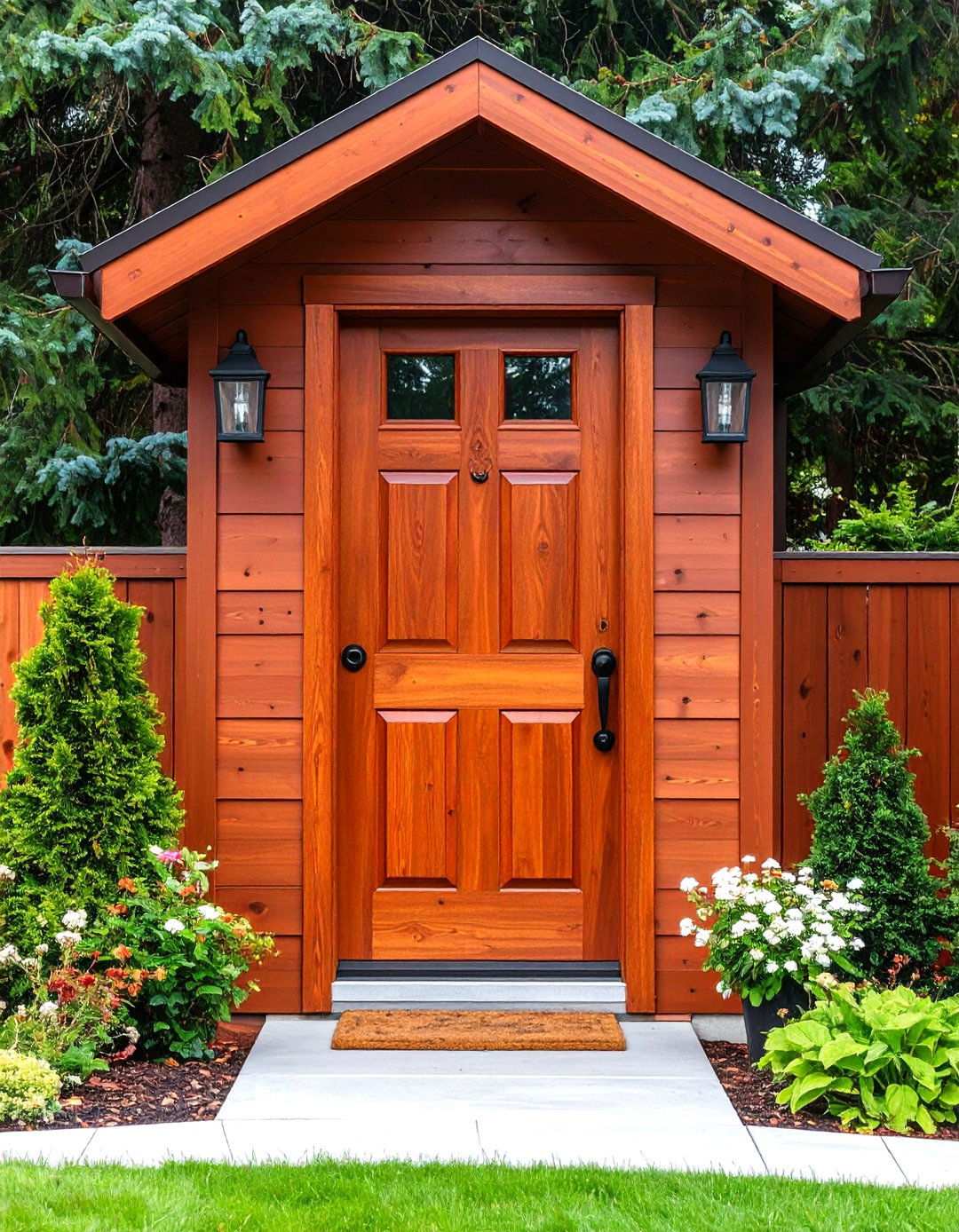 Rustic Cedar Stained Front Door - 24 Stained Front Door Ideas