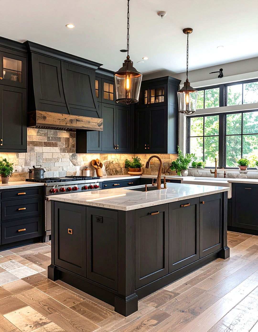 Rustic Country Kitchen Theme - 24 Kitchen With Black Appliances