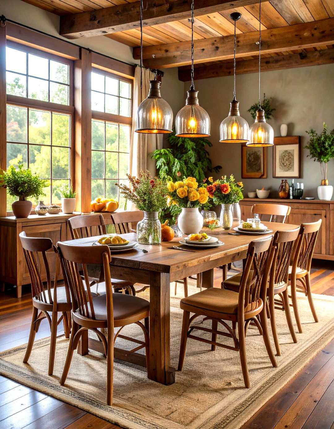 Rustic Farmhouse Dining Room with Reclaimed Wood - 24 Vintage Dining Room Ideas