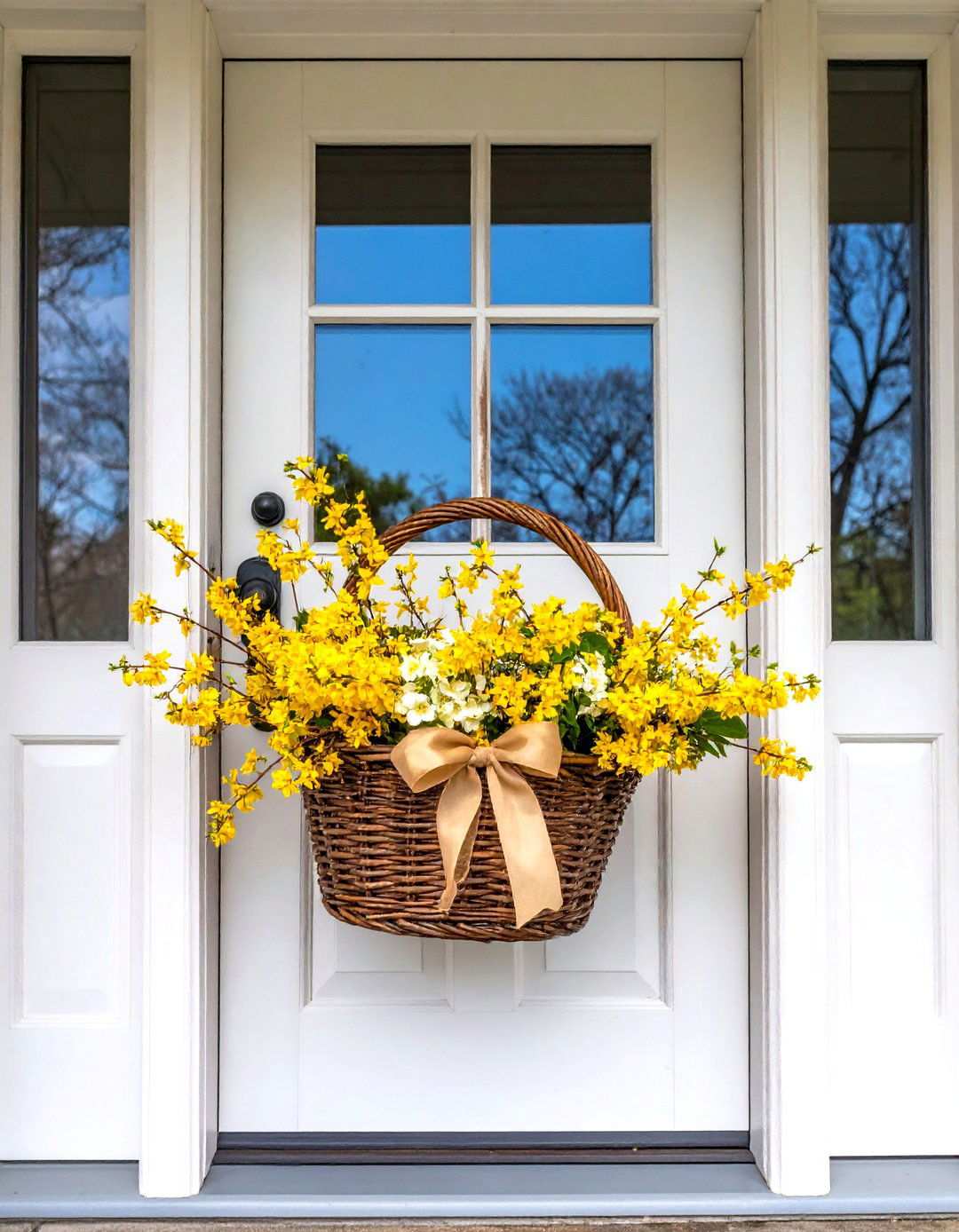 Rustic Farmhouse Door Basket - 24 Spring Front Door Decor Ideas