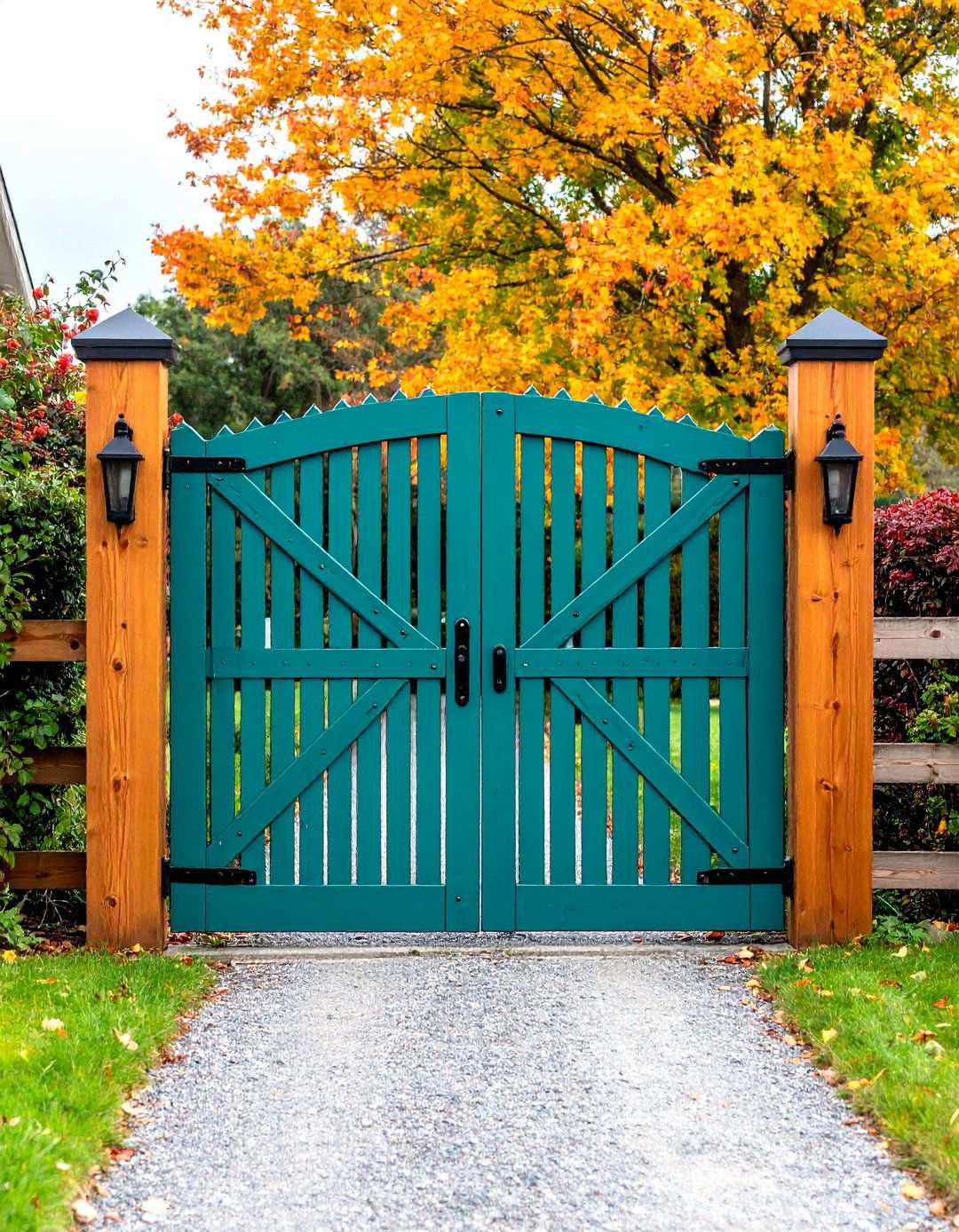 Rustic Farmhouse Double Swing Gates - 24 Metal Garden Gate Ideas