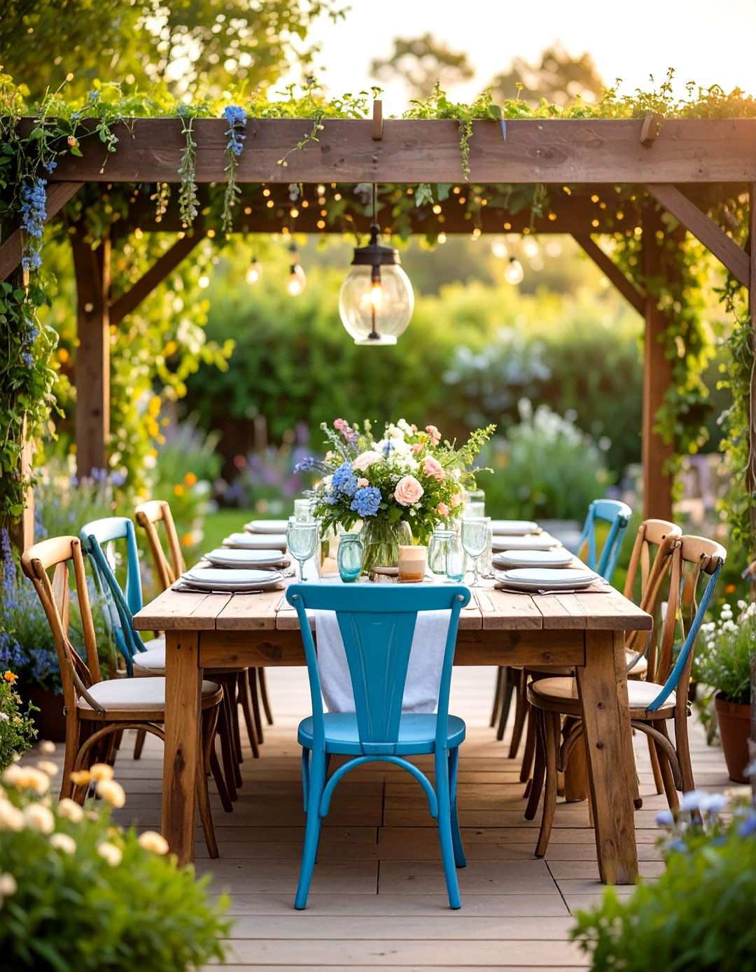 Rustic Farmhouse Gathering Space - 24 Outdoor Dining Area Ideas