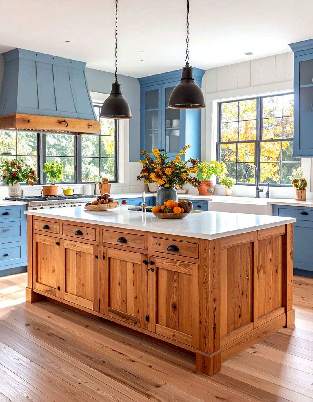 Rustic Farmhouse Islands with Apron Front Details - 24 Small Kitchen Island Ideas