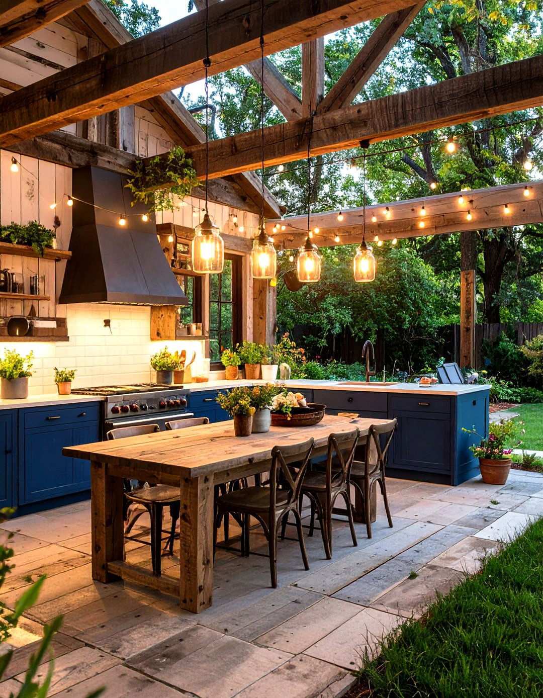 Rustic Farmhouse Kitchen with Reclaimed Wood Features - 24 Summer Kitchen Ideas