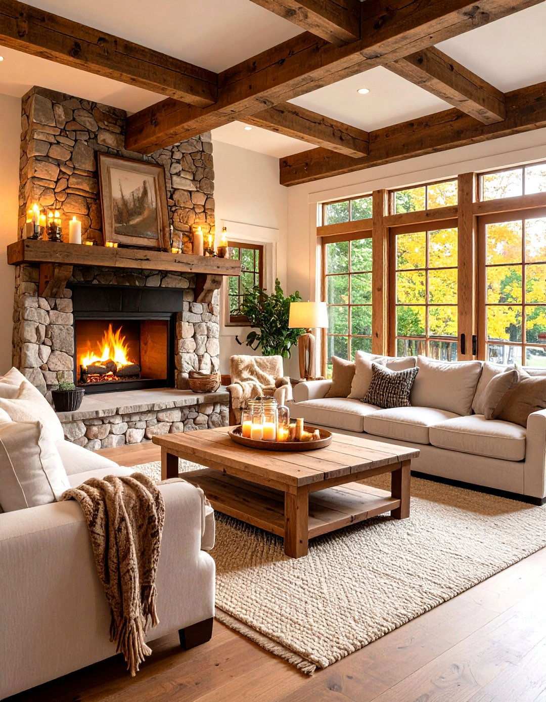 Rustic Farmhouse Living Room - 24 Living Room Design Ideas