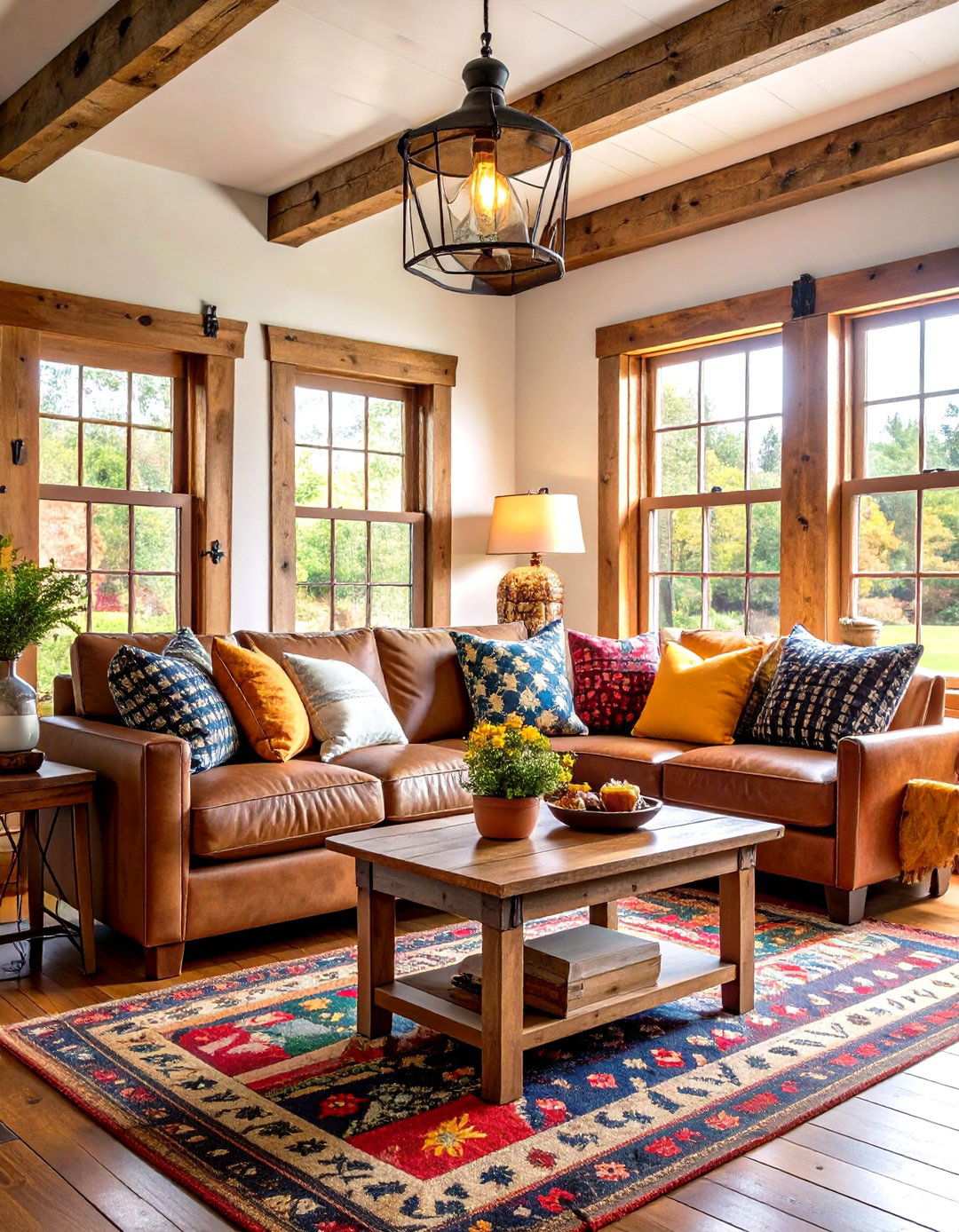 Rustic Farmhouse Living Room with Reclaimed Materials - 24 Small Living Room Ideas
