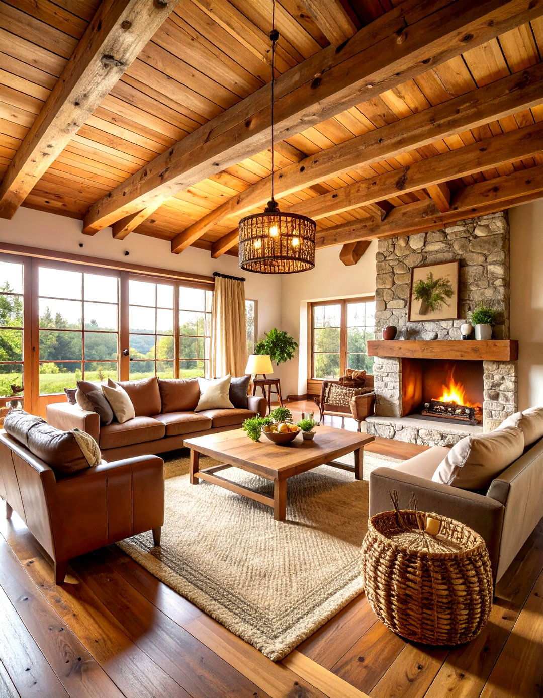 Rustic Farmhouse Snug with Exposed Wooden Beams - 24 Snug Room Ideas