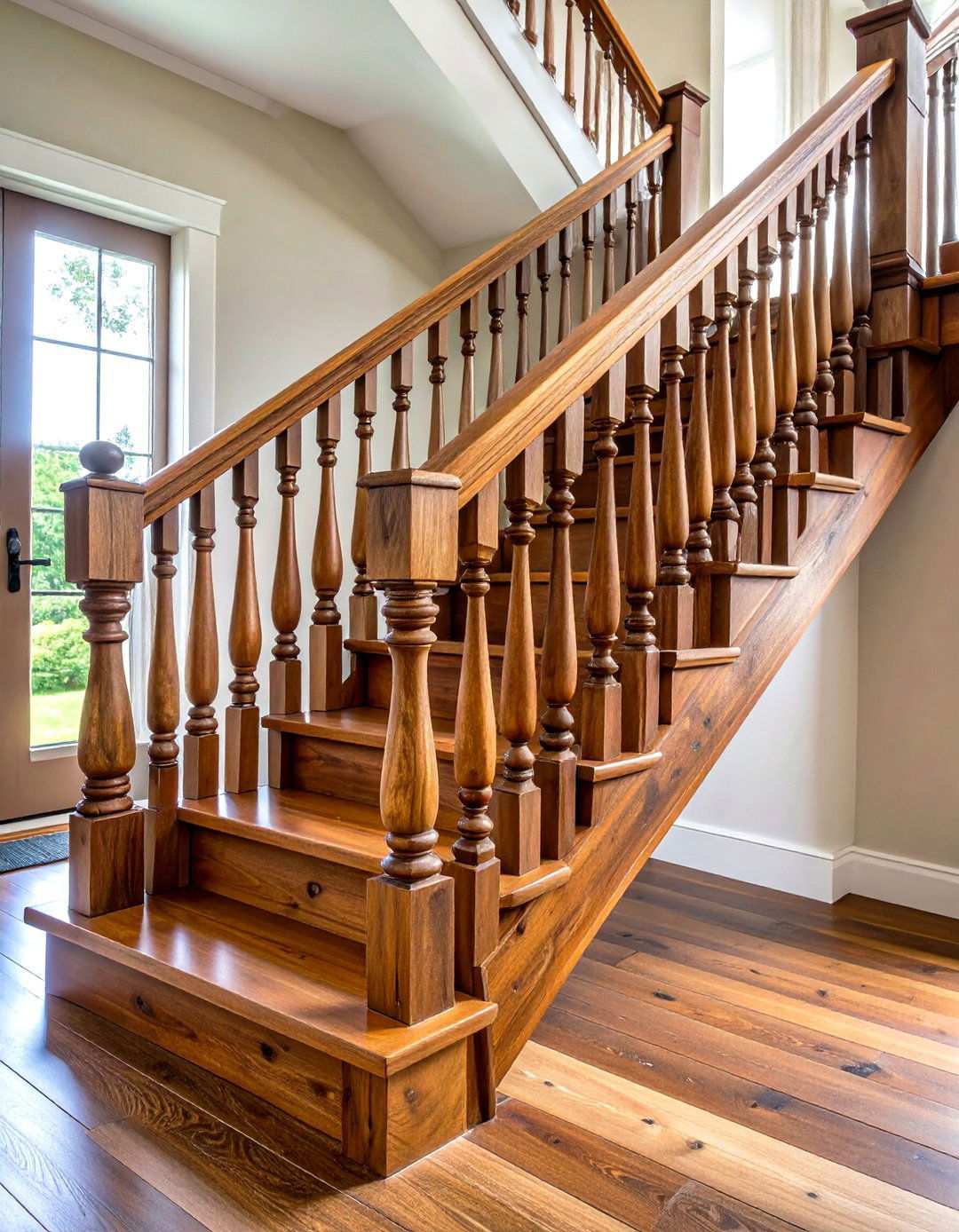 Rustic Farmhouse Wood Railings - 24 Wood Stair Railing Ideas
