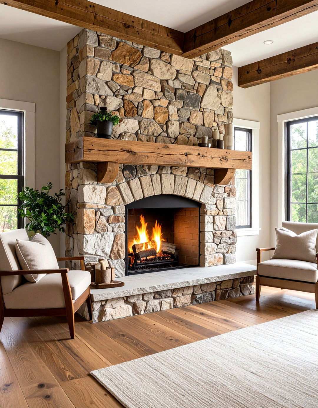 Rustic Fieldstone Spanish Fireplace - 24 Spanish Style Fireplace Ideas