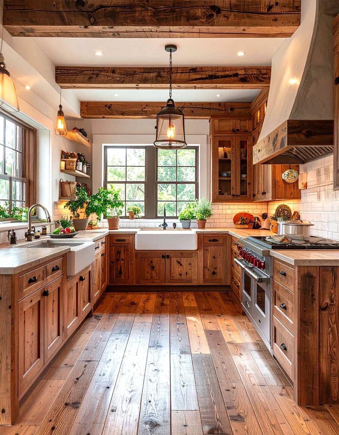 Rustic Galley Style U Shaped Design - 24 U Shaped Kitchen Ideas