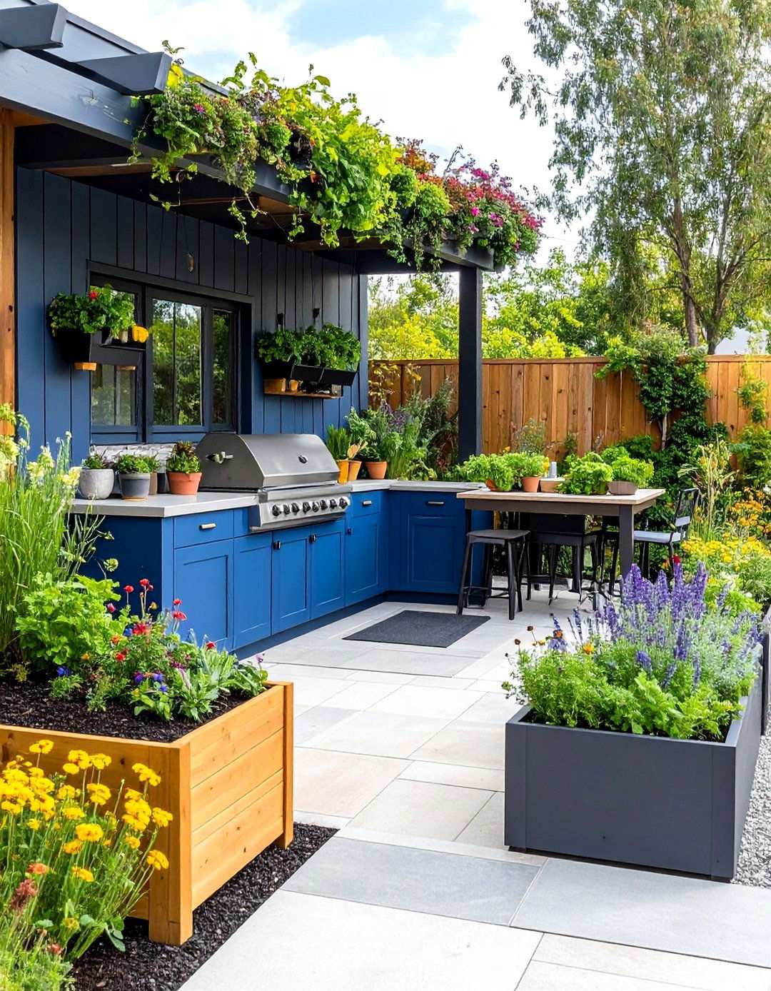 Rustic Herb Garden Integration - 24 Rustic Outdoor Kitchen Ideas