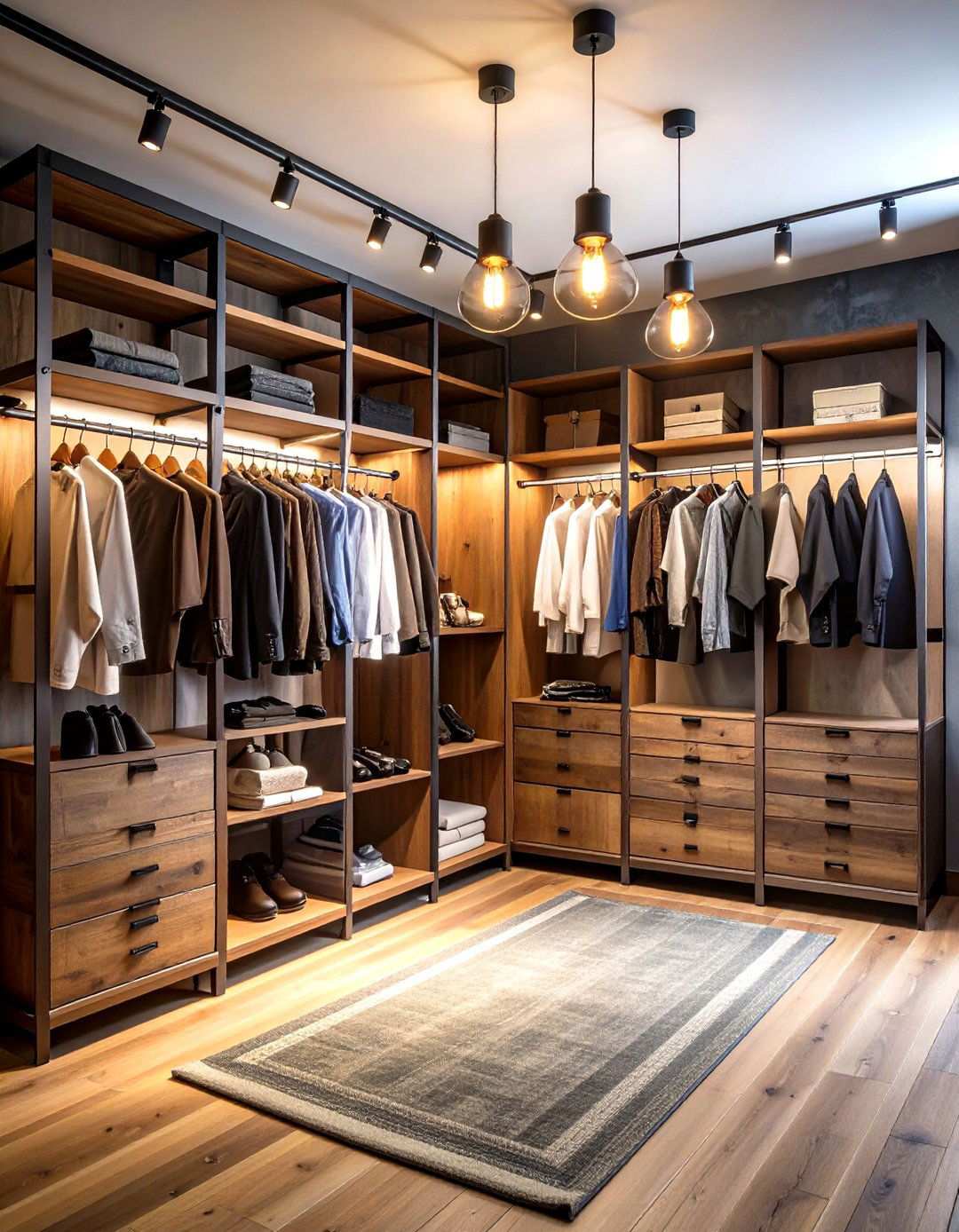 Rustic Industrial Loft Closet Design - 24 Rustic Closet Ideas