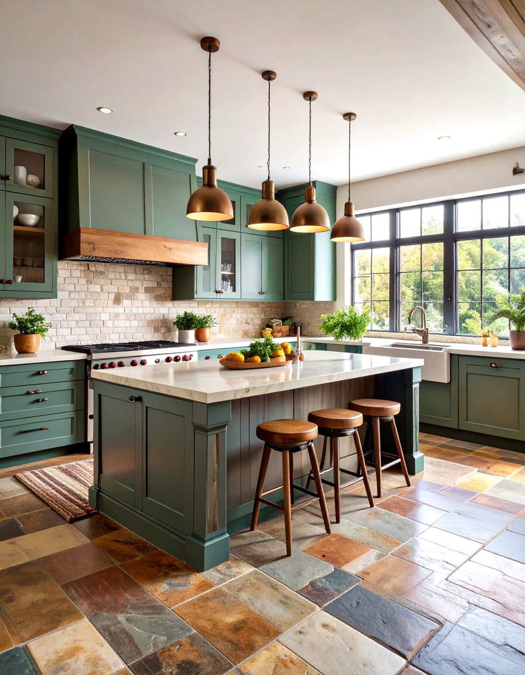 Rustic Kitchen Multi Colored Slate Floors - 24 Kitchens With Slate Floors