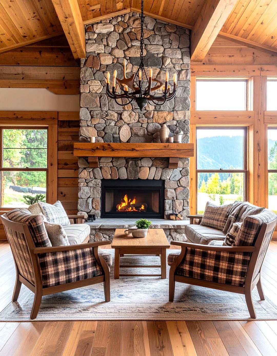 Rustic Lodge Man Cave Living Room - 24 Man Cave Living Room Ideas