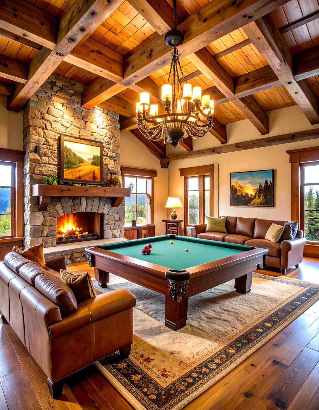 Rustic Lodge Recreation Room - 24 Luxury Game Room Ideas