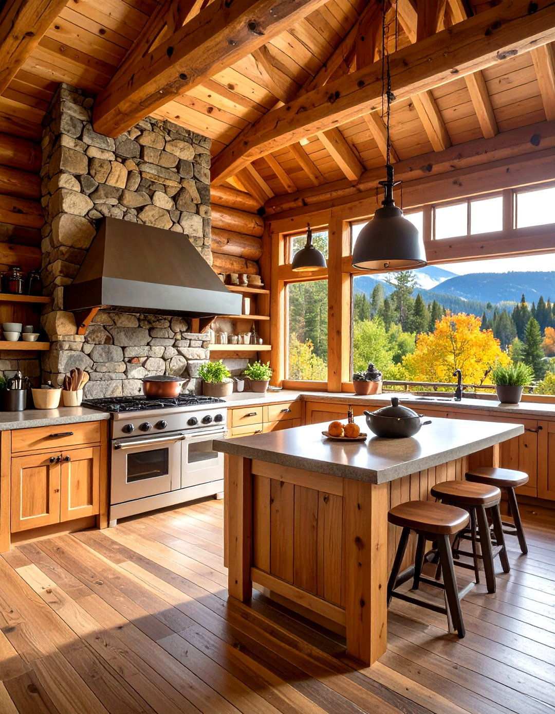 Rustic Log Cabin Outdoor Kitchen with Mountain Lodge Appeal - 24 Outdoor Kitchen Designs