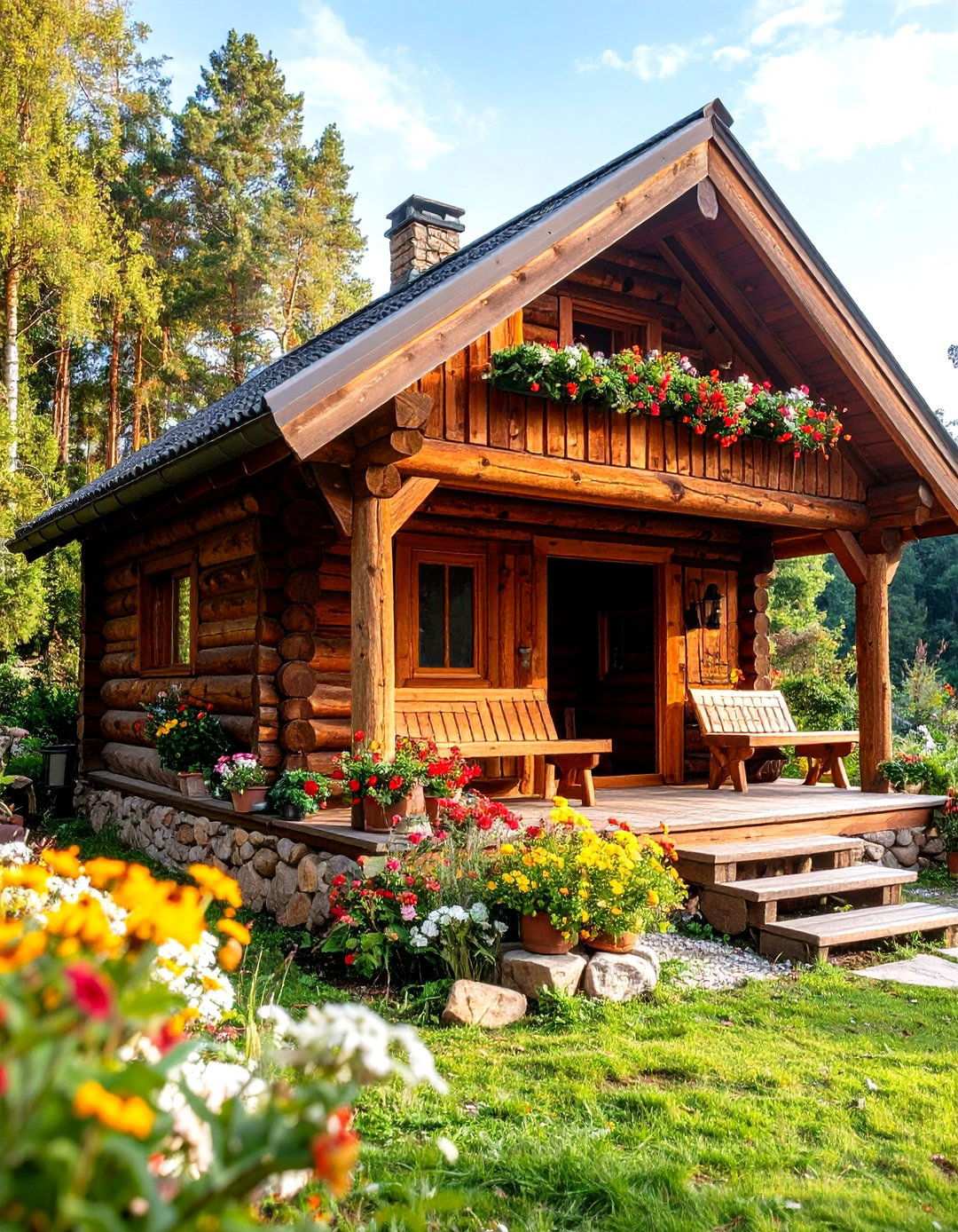 Rustic Log Cabin Sauna with Chinking - 24 Outdoor Sauna Ideas