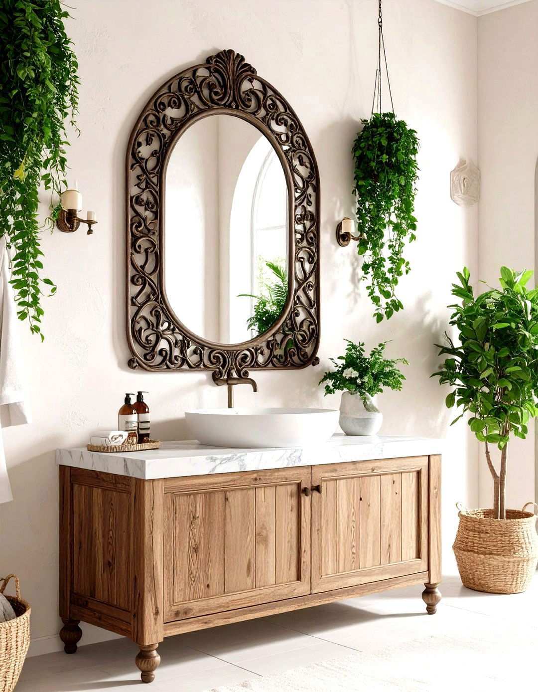 Rustic Mirror Bathroom - 24 Tuscan Bathroom Ideas