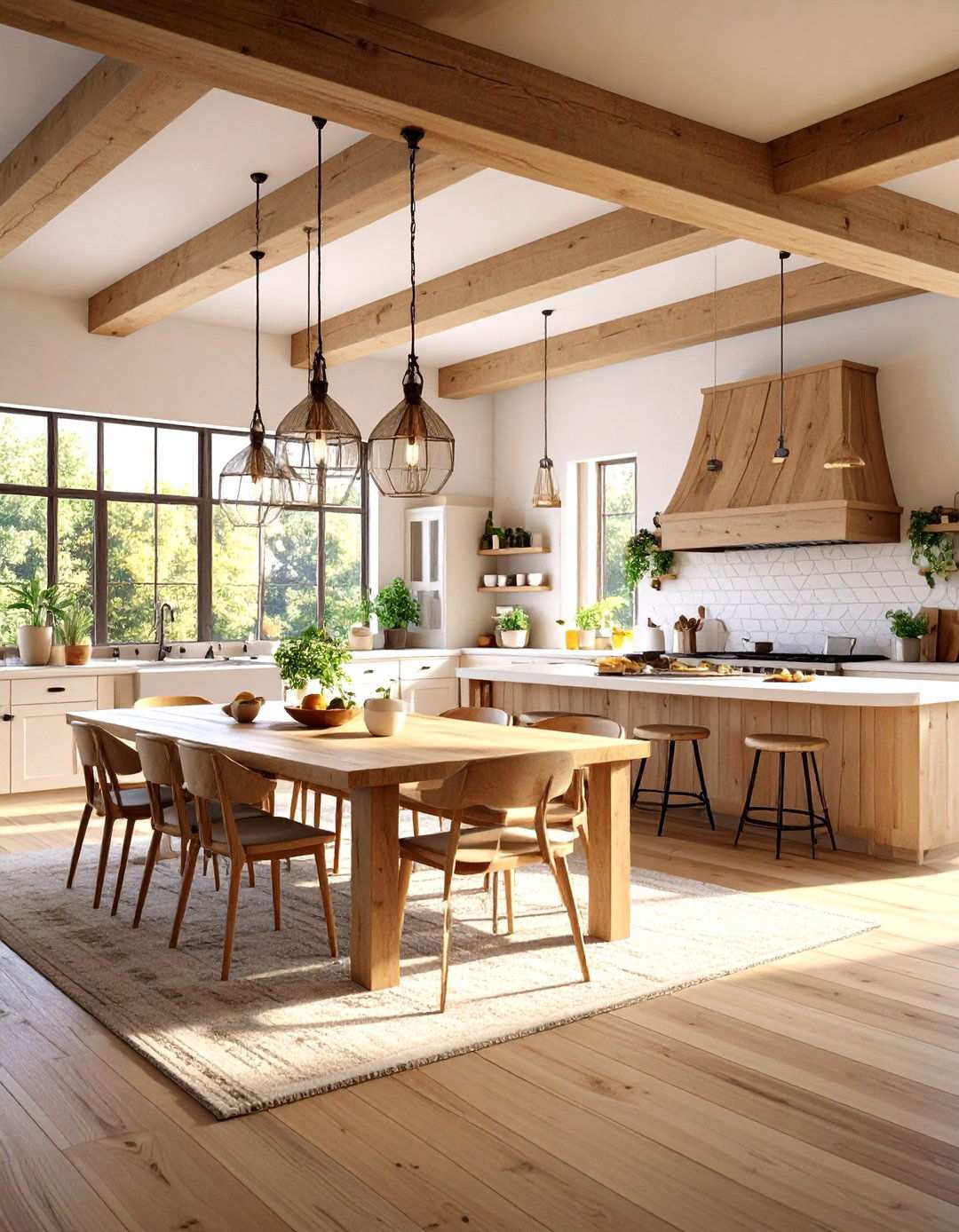 Rustic Modern Farmhouse Kitchen Living Room - 24 Open Kitchen Living Room Ideas
