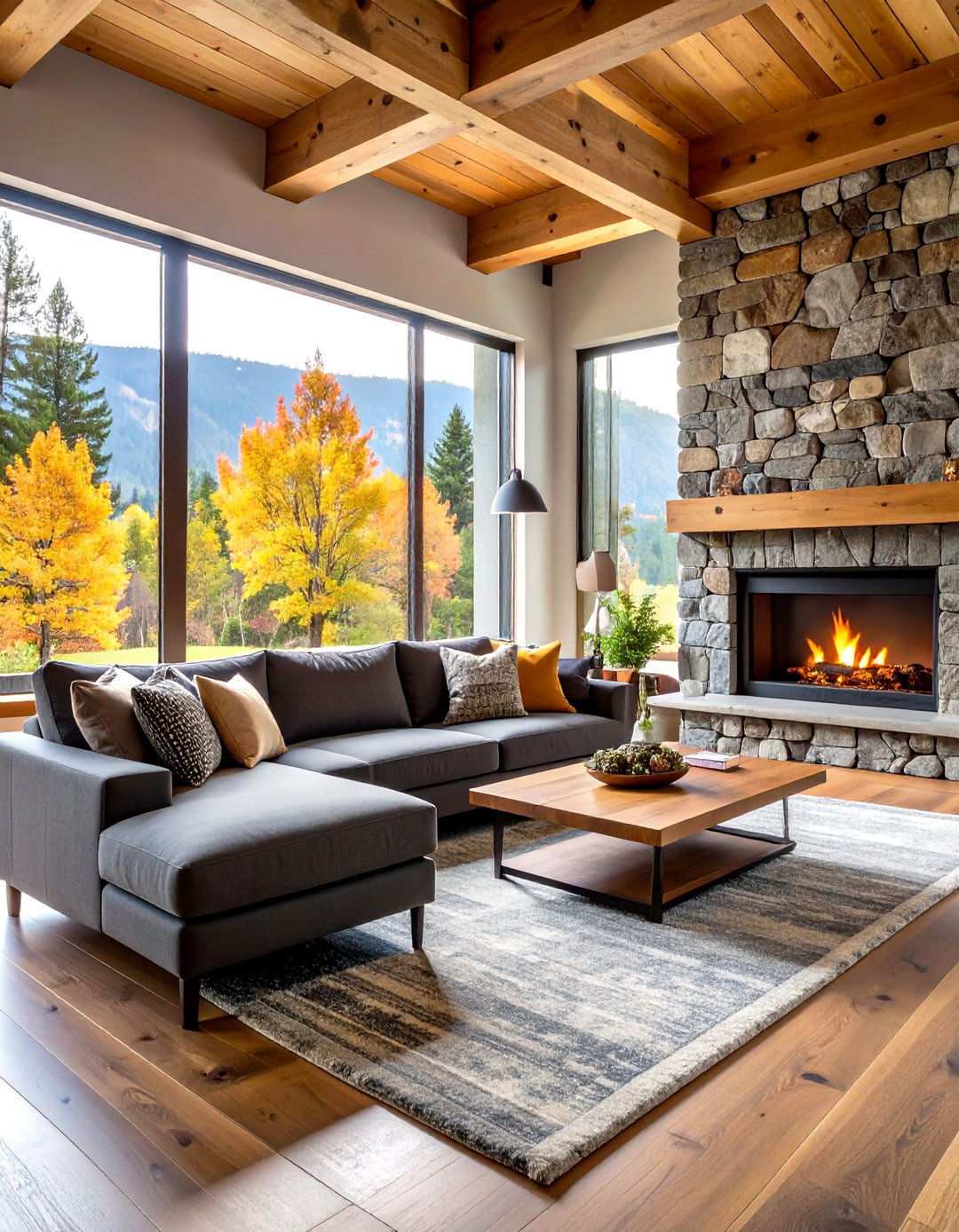 Rustic Modern Retreat Living Room - 24 Men's Living Room Ideas