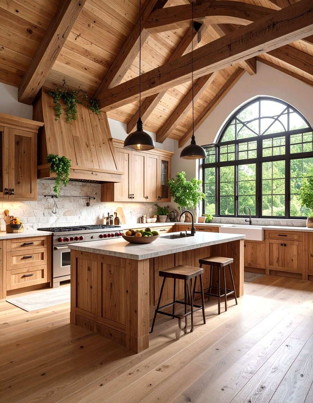 Rustic Modern Vaulted Kitchen - 24 Vaulted Ceiling Kitchen Ideas