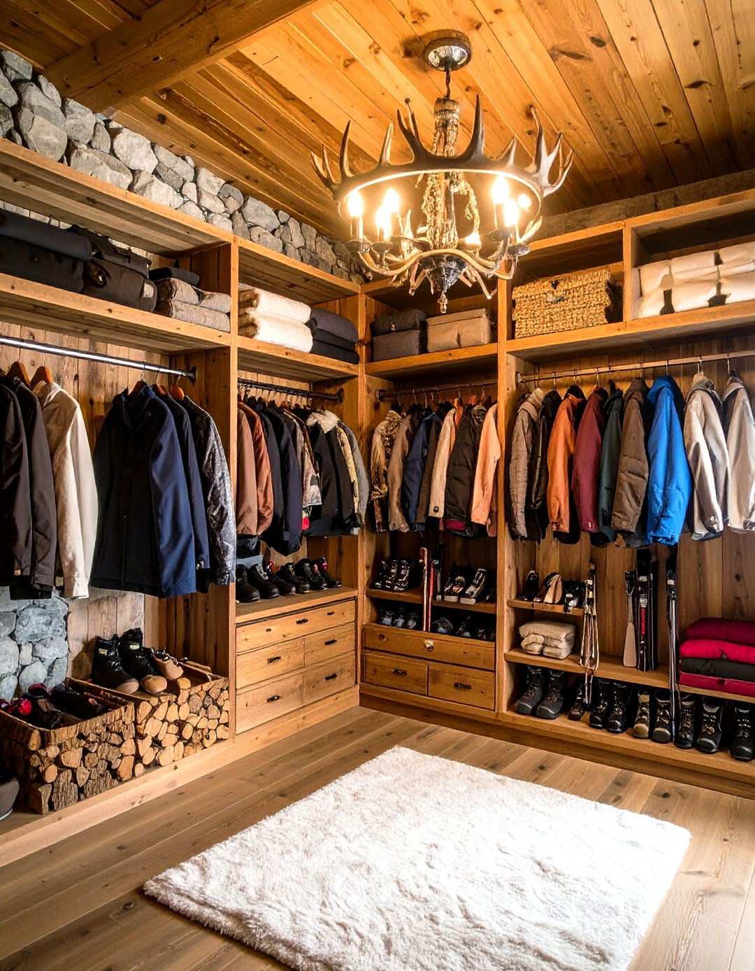 Rustic Mountain Ski Lodge Closet - 24 Rustic Closet Ideas